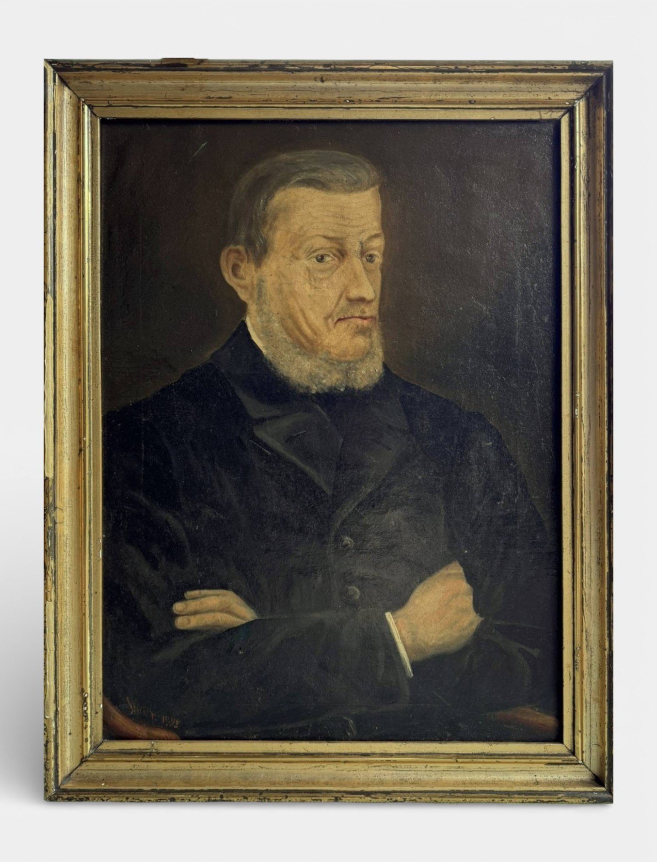 19th Century Antique Portrait Painting of a Noble Man | Signed and dated 